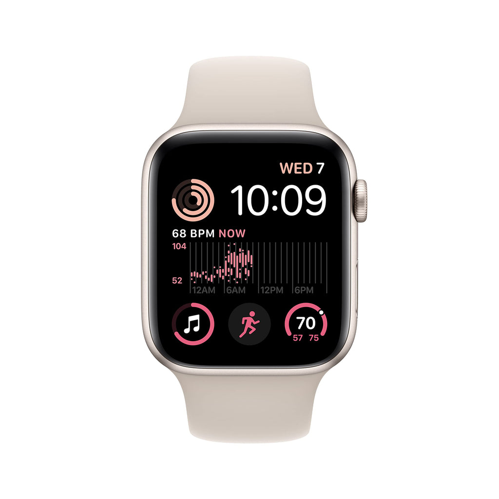 Apple Watch SE 2nd Generation (GPS) Ð 44mm Ð Starlight Aluminum Case with Starlight Sport Band Ð M/L Ð MRE53LL/A