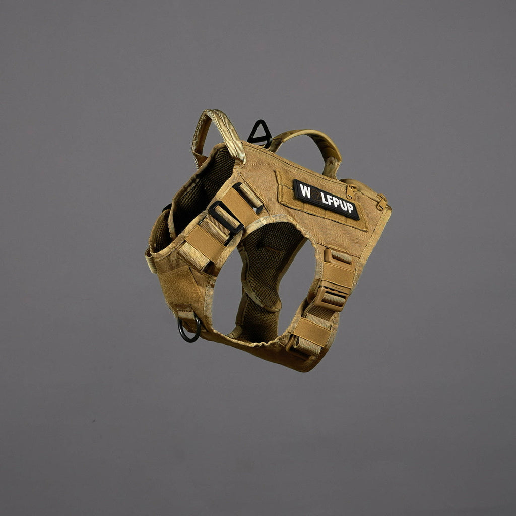 Khaki Tactical Dog Vest Harness