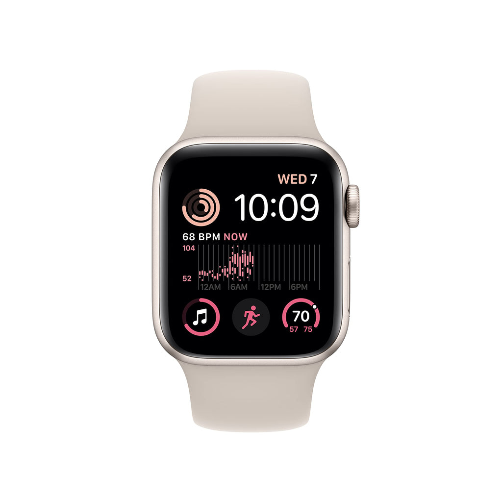 Apple Watch SE 2nd Generation (GPS) 40mm Aluminum Case with Starlight Sport Band - M/L - Starlight -