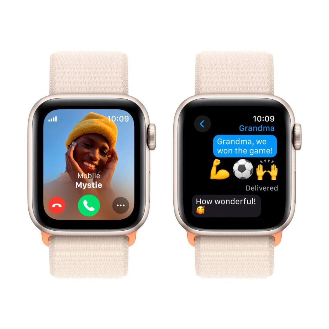 Apple Watch SE 2nd Gen (GPS + Cellular) Ð 40mm Ð Starlight Aluminum Case with Starlight Sport Loop Ð MRG33LL/A