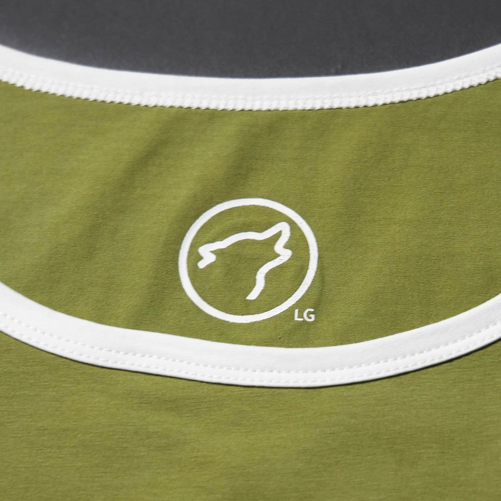Men's Performance Tank Moss Green W/ Off White Border (SALE)