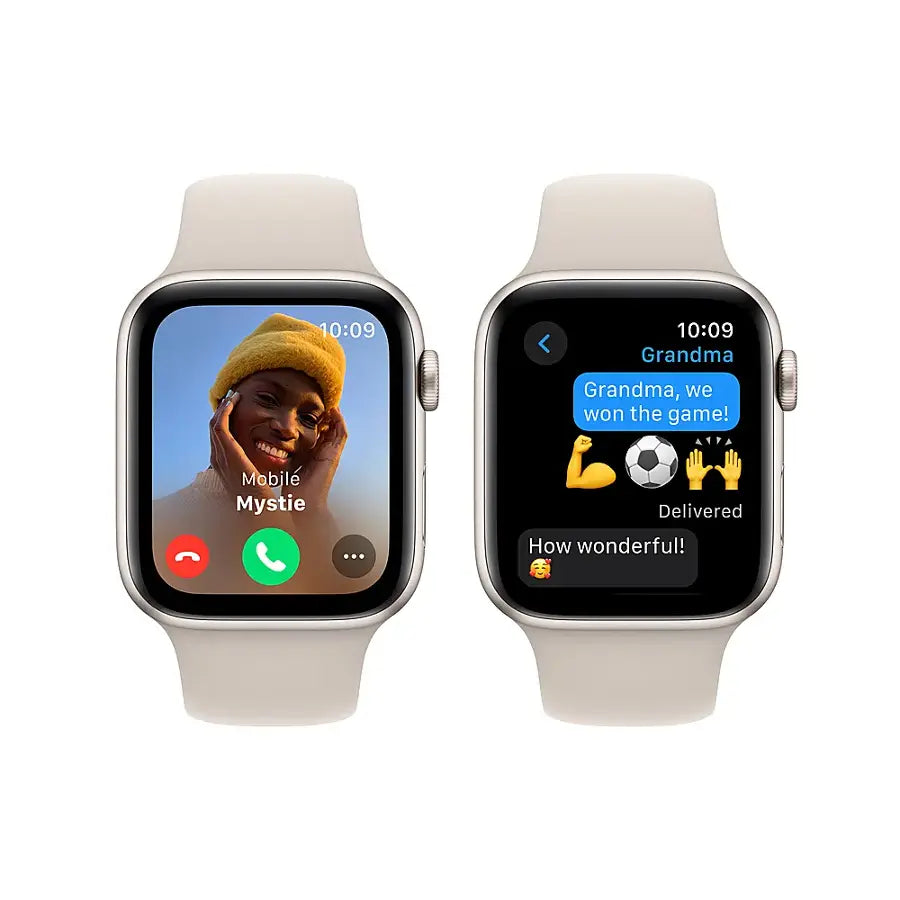 Apple Watch SE 2nd Generation (GPS) Ð 44mm Ð Starlight Aluminum Case with Starlight Sport Band Ð M/L Ð MRE53LL/A