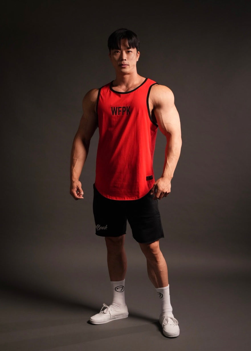 Men's Performance Tank Savage Red w/ Black Border (SALE)