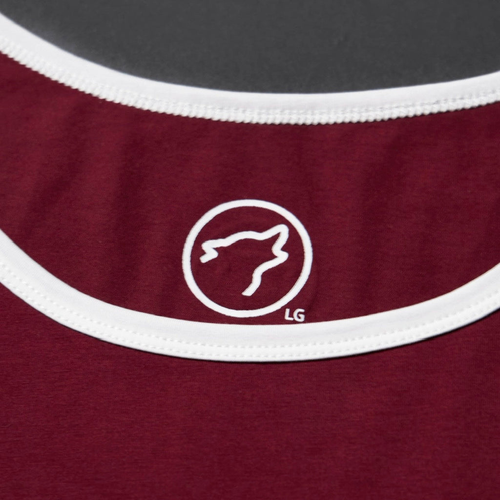 Men's Performance Tank Crimson Red W/ Off White Border (SALE)