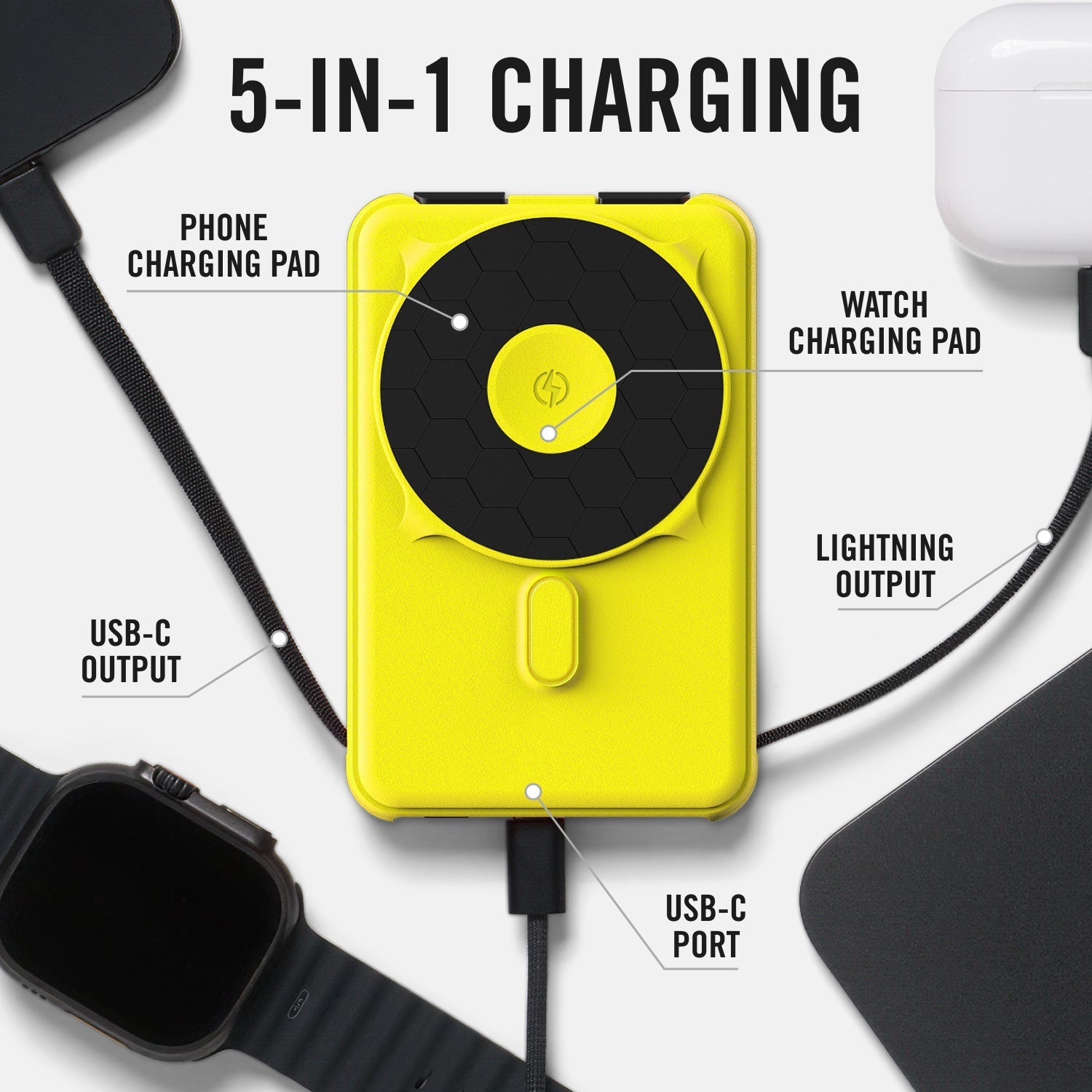 Magnetic Power Bank - Hyper Lime