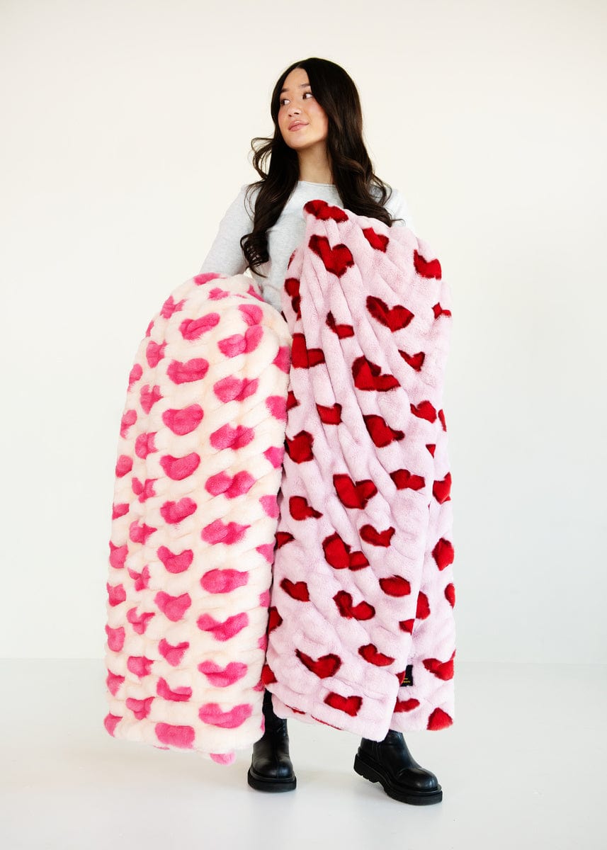 Hugs Heart Red Blanket