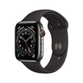 Apple Watch Series 6 (GPS + Cellular, 44mm) - Graphite Stainless Steel Case with Black Sport Band - M07Q3LL/A