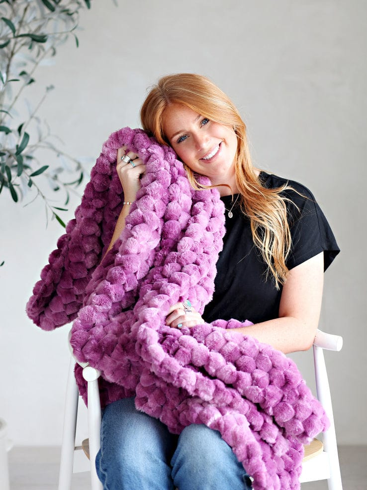 Belgian Waffle Plum Blanket