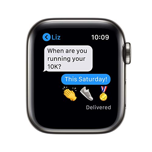 Apple Watch Series 6 40mm GPS+Cellular - Graphite Stainless Steel with Black Sport Band - M02Y3LL/A