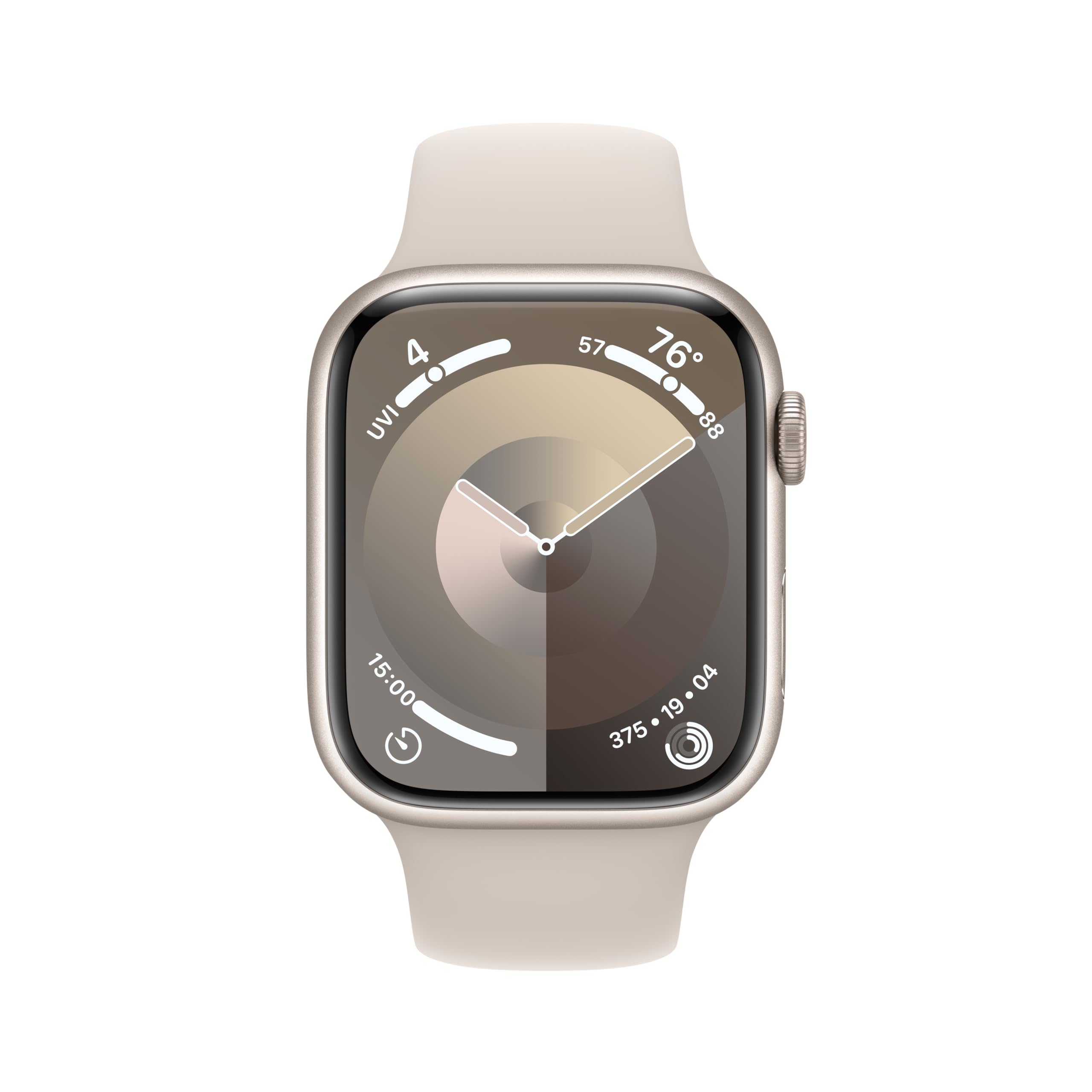 Apple Watch Series 9 [GPS 45mm] Smartwatch with Starlight Aluminum Case and Sport Band M/L - MR973LL/A