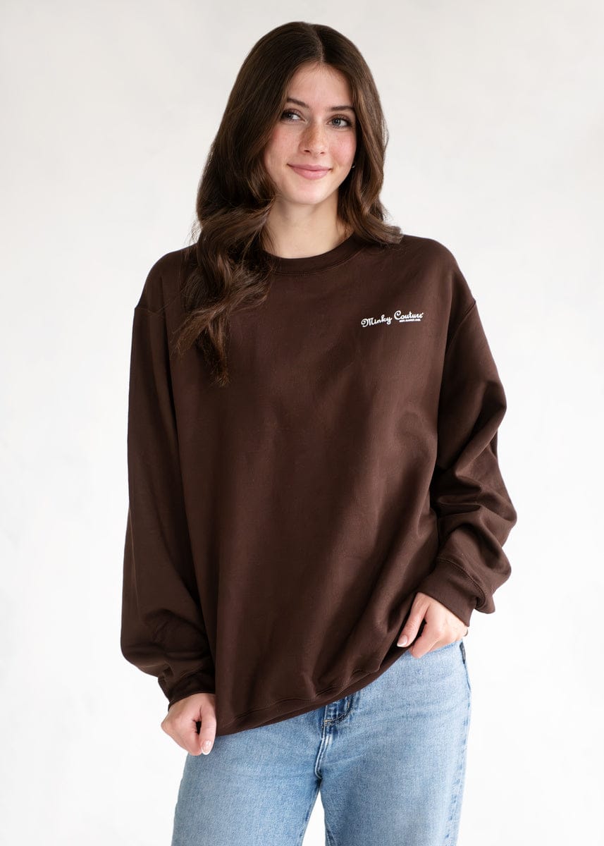 Minky Couture Sweatshirt - Chocolate Brown